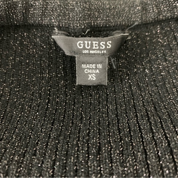 Guess Metallic Ribbed Knit Lace Up Corset Bodycon Dress Retro Y2K - Picture 10 of 12